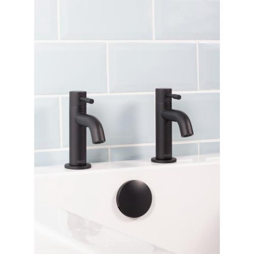 Bristan Mila Bath Pillar Taps Black MI 3/4 BLK